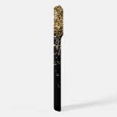 Custom Gold Glitzer Black Sparkgram Monogram iPhone Hülle (Rechte Seite)