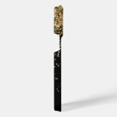 Custom Gold Glitzer Black Sparkgram Monogram iPhone Hülle (Rechte Seite)