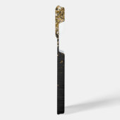 Custom Gold Glitzer Black Sparkgram Monogram iPhone Hülle (Linke Seite)
