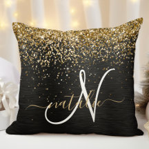 Custom Gold Glitzer Black Sparkgram Monogram