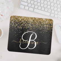 Custom Gold Glitzer Black Sparkgram Monogram