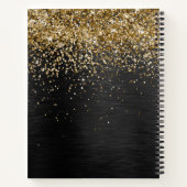 Custom Gold Glitzer Black Sparkgram Monogram Notizblock (Rückseite)