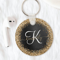 Custom Gold Glitzer Black Sparkgram Monogram