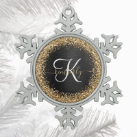 Custom Gold Glitzer Black Sparkgram Monogram