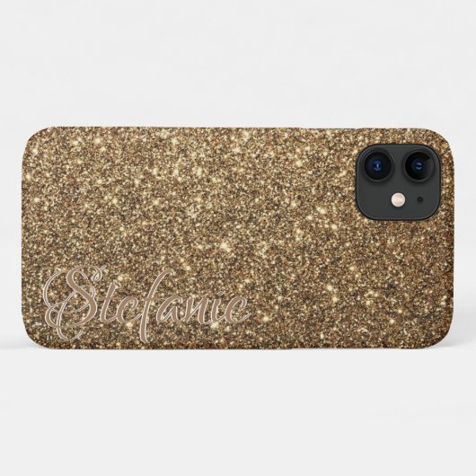 Custom Gold Glitzer Case-Mate iPhone Hülle (Rückseite (Horizontal))
