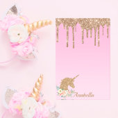 Custom Gold Glitzer Tropfen Rosa Blumenorange Einh Post-it Klebezettel