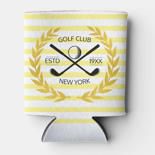 Custom Gold Golf Club Minimal Sommer Streifen Dosenkühler (Vorderseite)