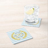 Custom Gold Golf Club Minimal Sommer Streifen Rechteckiger Pappuntersetzer (Vor Ort)