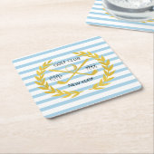 Custom Gold Golf Club Minimal Sommer Streifen Rechteckiger Pappuntersetzer (angewinkelt)