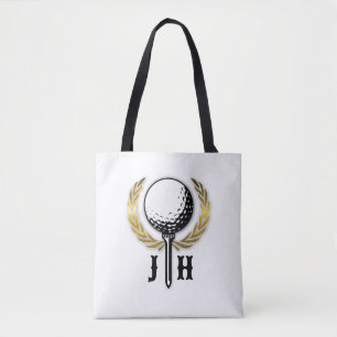 Custom Gold Golf Monogram Design Tasche