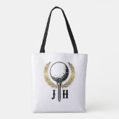 Custom Gold Golf Monogram Design Tasche (Rückseite)