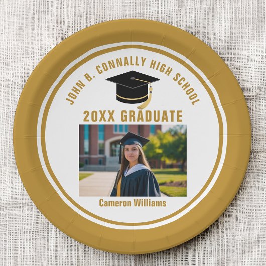 Custom Gold Graduate Photo 2026 Graduation Party Pappteller