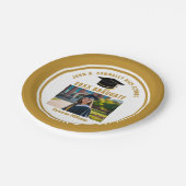 Custom Gold Graduate Photo 2026 Graduation Party Pappteller (Schrägansicht)