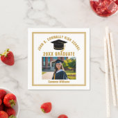 Custom Gold Graduate Photo 2026 Graduation Party Serviette (Beispiel)