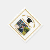 Custom Gold Graduate Photo 2026 Graduation Party Serviette (Ecke)