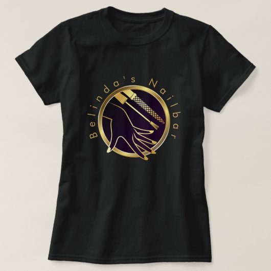 Custom Gold Hand und Nageltechniker T-Shirt (Design vorne)