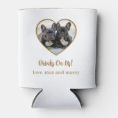 Custom Gold Heart Foto Hochzeit Dosenkühler (Vorderseite)