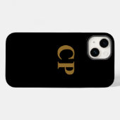Custom Gold Initial Case-Mate iPhone Hülle (Rückseite (Horizontal))