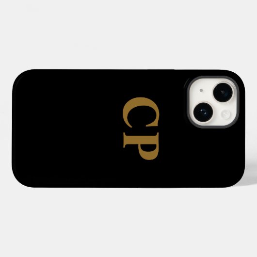 Custom Gold Initial Case-Mate iPhone Hülle (Rückseite (Horizontal))