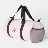 Custom Gold Initial l Girly Blush Pink Fitness Gym Duffle Bag (Rechte Ecke)
