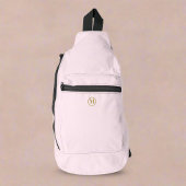 Custom Gold Initial l Girly Clean Blush Pink Crossbody Bag