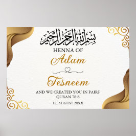 Custom Gold Islamic Henna Party Poster