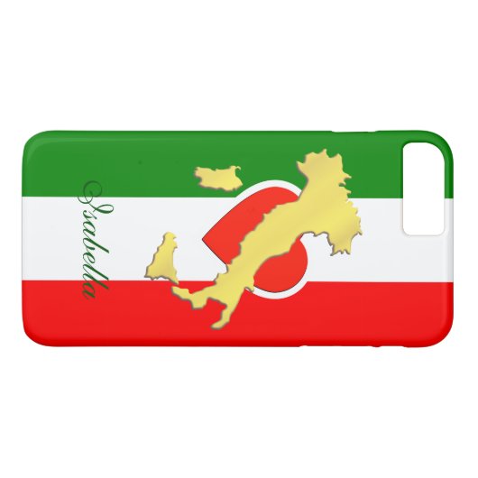 Custom Gold Italy Map Italienisches Flag Telefon F Case-Mate iPhone Hülle (Rückseite (Horizontal))
