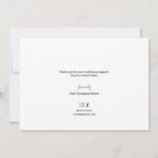 Custom Gold Konfetti einfacher Geschäftskunde Dankeskarte (Rückseite)