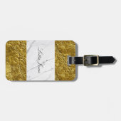 Custom Gold Leaf weißer Marmor Print Gepäckanhänge Gepäckanhänger (Vorderseite horizontal)