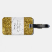 Custom Gold Leaf weißer Marmor Print Gepäckanhänge Gepäckanhänger (Rückseite horizontal)