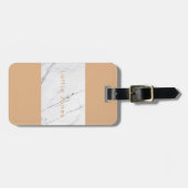 Custom Gold Leaf weißer Marmor Print Gepäckanhänge Gepäckanhänger (Vorderseite horizontal)