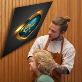 Custom Gold Logo Friseur Beruflich Quadratische Visitenkarte
