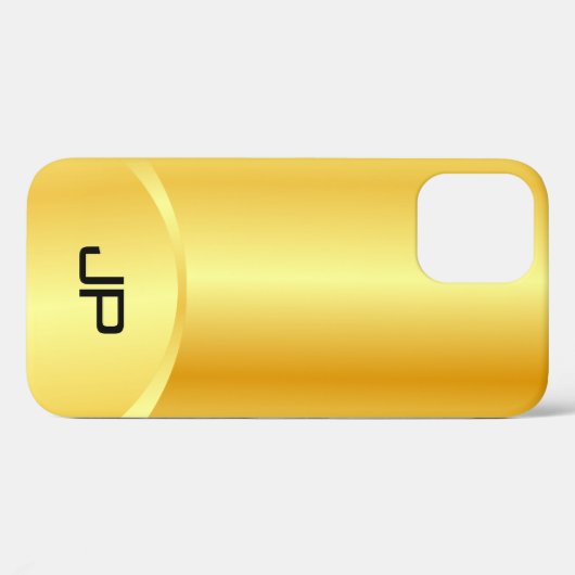 Custom Gold Look Elegante Moderne Monogram Case-Mate iPhone Hülle (Rückseite (Horizontal))