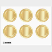 Custom Gold Look Eleganter Glamour Trendy Template Runder Aufkleber (Blatt)