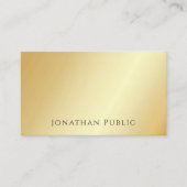 Custom Gold Look Minimalistisch trendy Template Lu Visitenkarte (Vorderseite)