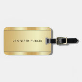 Custom Gold Look Moderne Elegante doppelseitig Gepäckanhänger (Vorderseite horizontal)