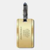 Custom Gold Look Moderne Elegante doppelseitig Gepäckanhänger (Rückseite vertikal)
