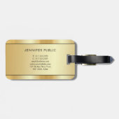 Custom Gold Look Moderne Elegante doppelseitig Gepäckanhänger (Rückseite horizontal)