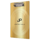 Custom Gold Look Monogram Elegant Template Classic Klemmbrett (Links)