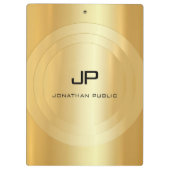Custom Gold Look Monogram Elegant Template Classic Klemmbrett (Rückseite)