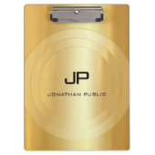 Custom Gold Look Monogram Elegant Template Classic Klemmbrett (Vorderseite)