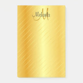 Custom Gold Look Monogram Moderne Elegant Post-it Klebezettel (Vorderseite)