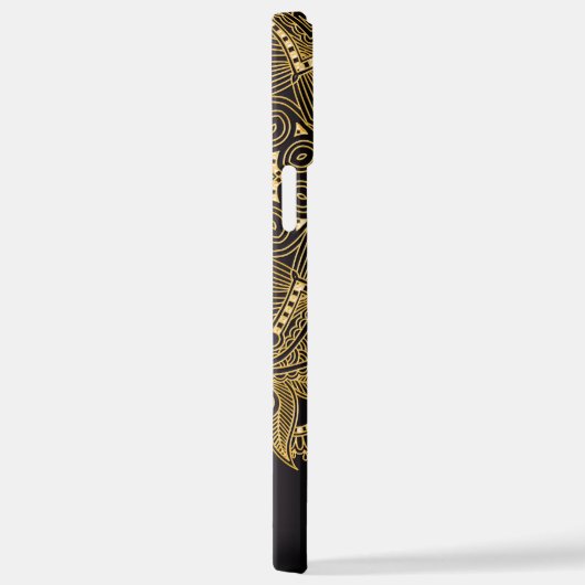 Custom Gold Mandala Art Muster auf rosa Lila iPhone Hülle (Rechte Seite)