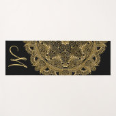 Custom Gold Mandala Art Pattern on Chic Black Yogamatte (Vorderseite (Horizontal))
