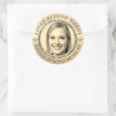 Custom Gold Memorial Foto Runder Aufkleber (Tasche)