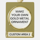 Custom Gold Metal Christmas Tree Ornament (Vorderseite)