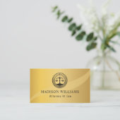 Custom Gold Metal Style Black Monogram Law Office Visitenkarte (Stehend Vorderseite)