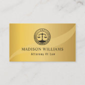 Custom Gold Metal Style Black Monogram Law Office Visitenkarte (Vorderseite)