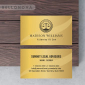 Custom Gold Metal Style Black Monogram Law Office Visitenkarte