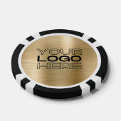 Custom Gold Metal Style Business Logo 100 Numbered Pokerchips (Einzeln)